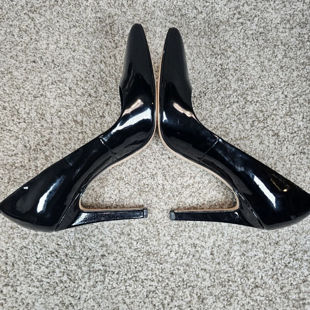 Calvin Klein Brady Patent Black Pointed‎ Toe Stiletto Pumps Women's Size 8M